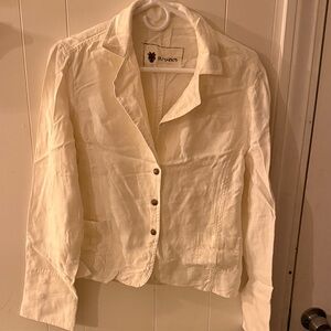 mark. Ivory linen Button-Up Jacket